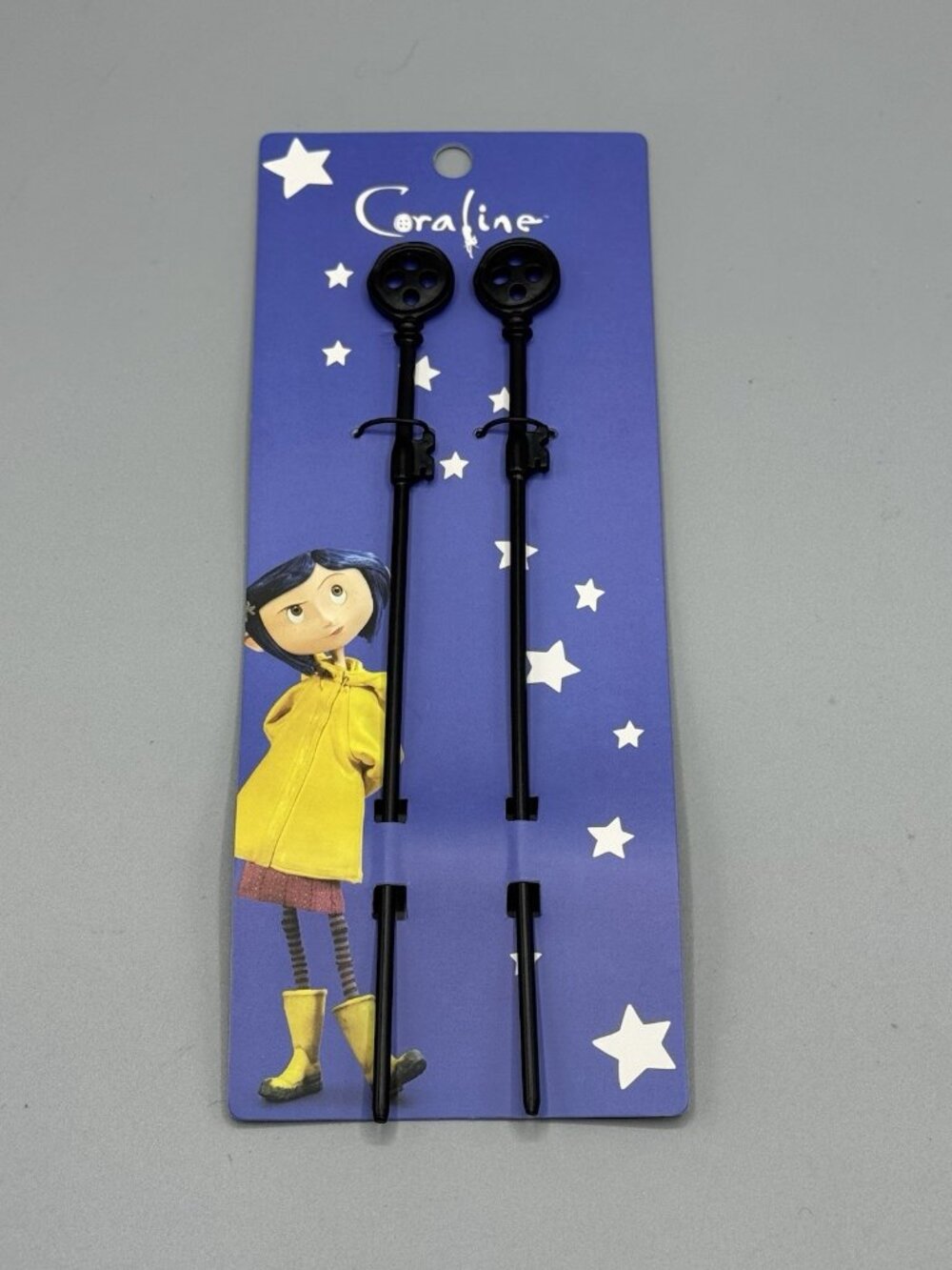 Coraline Button Key Hair Stick Set NEW